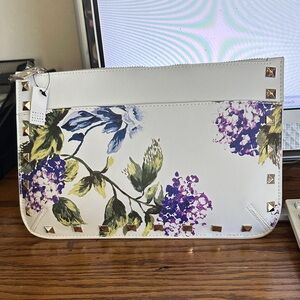 White House Black Market Floral Studded Clutch